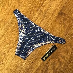 Gypsy 05 Sand Reversible Mosaic Cheeky Swim Bikini Bottom Size Small